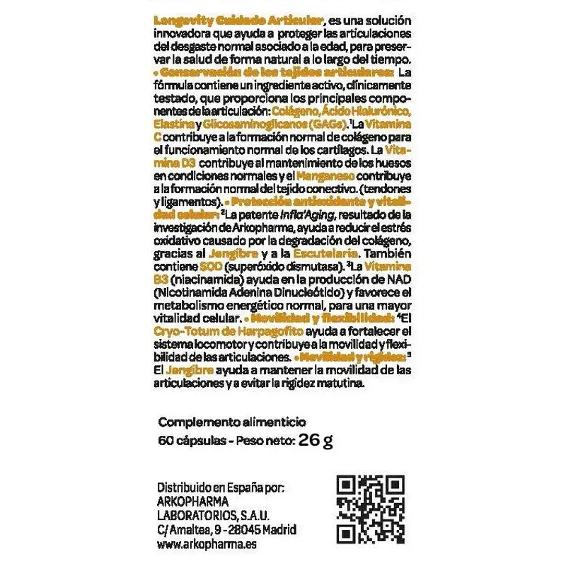 Longevity Articular, 60 comprimés