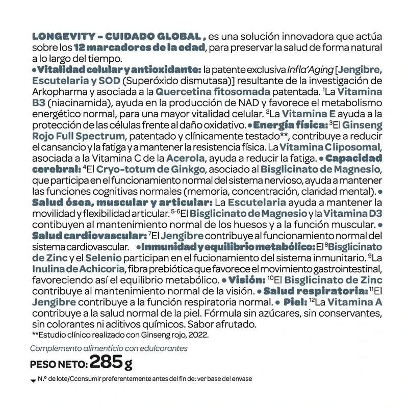 Longevity Prévention Globale, 285 g