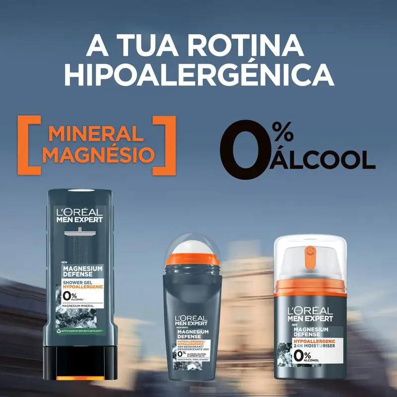 L'Oréal Paris Men Expert Crème Hydratante Hypoallergénique : Magnésium Minéral & Acide Hyaluronique