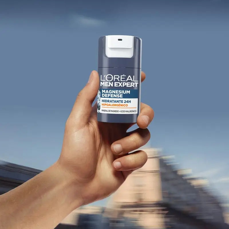 L'Oréal Paris Men Expert Crème Hydratante Hypoallergénique : Magnésium Minéral & Acide Hyaluronique