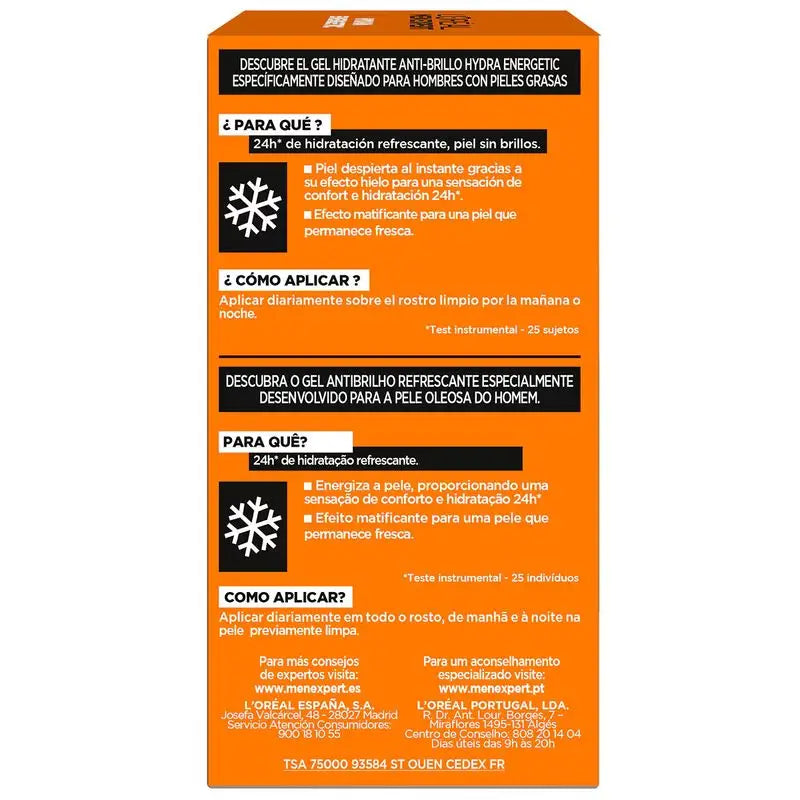 L'Oréal Paris Men Expert Hydra Energetic Crème Hydratante Anti-Rides pour Homme 50 Ml