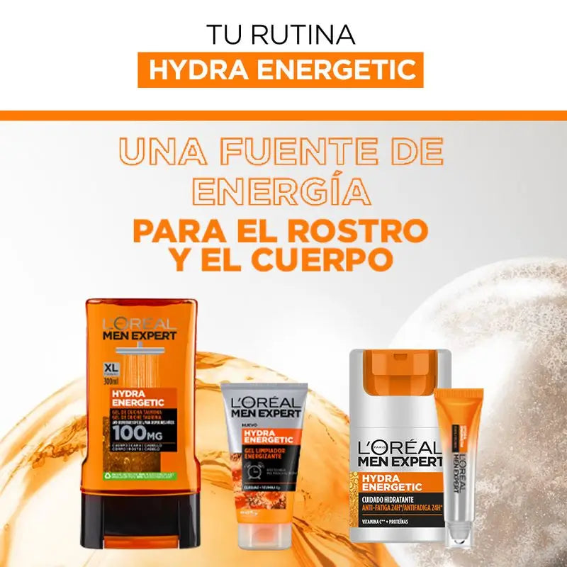 L'Oréal Paris Men Expert Hydra Energetic 24H Anti-Fatigue Crème Hydratante pour Homme à la Vitamine C et aux Protéines - 50 Ml