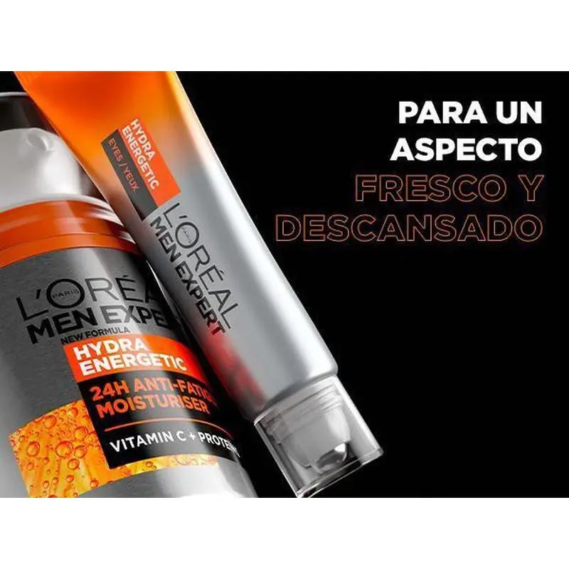 L'Oréal Paris Men Expert Hydra Energetic 24H Anti-Fatigue Crème Hydratante pour Homme à la Vitamine C et aux Protéines - 50 Ml