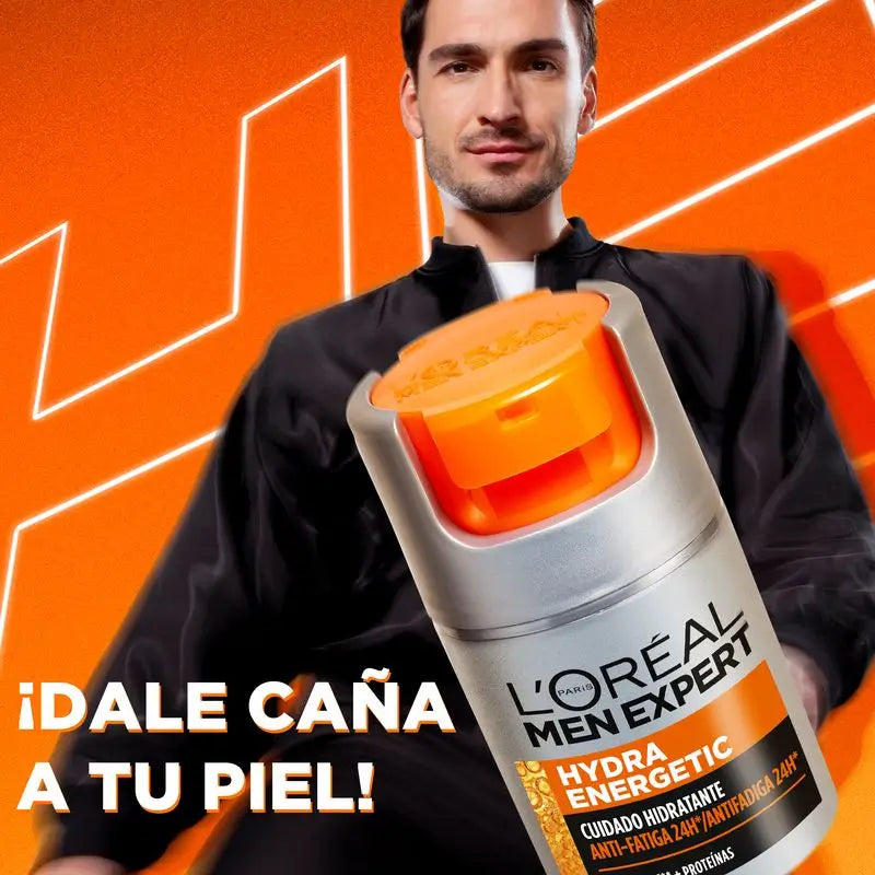 L'Oréal Paris Men Expert Hydra Energetic 24H Anti-Fatigue Crème Hydratante pour Homme à la Vitamine C et aux Protéines - 50 Ml