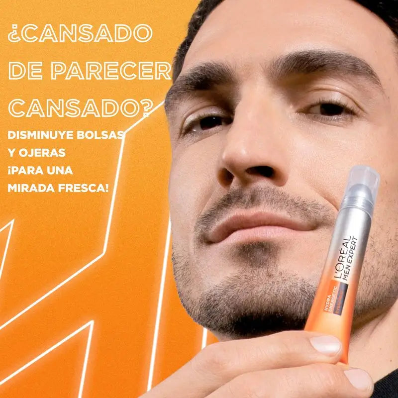 L'Oréal Paris Men Expert Hydra Energetic Roll-On Eyes Ice Effect Anti-Bags & Anti-Cernes Pour Homme - 10 Ml