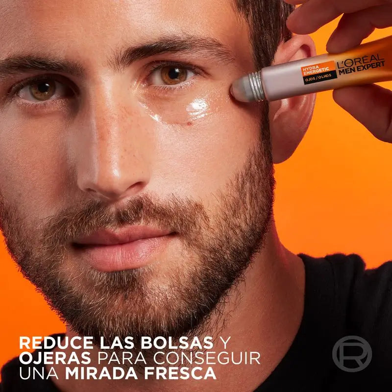 L'Oréal Paris Men Expert Hydra Energetic Roll-On Eyes Ice Effect Anti-Bags & Anti-Cernes Pour Homme - 10 Ml