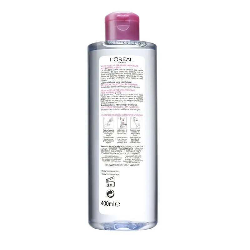 L'Oréal Paris Eau Micellaire Peau Normale à Sèche 400Ml