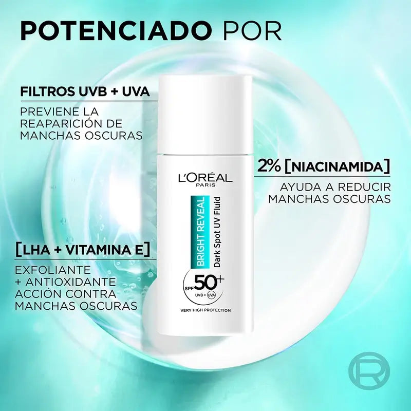 L'Oréal Paris Bright Reveal Fluide hydratant anti-imperfections avec filtre UV Spf50+ et Niacinamide