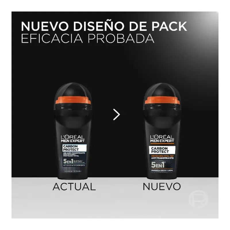 L'Oréal Paris Déodorant Roll-On, Protection Totale 48H, Pour Homme, 50 ml