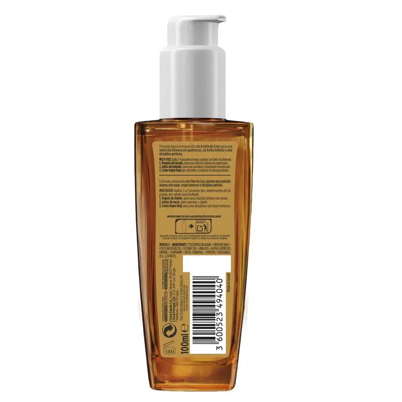 L'Oréal Paris Elvive Extraordinary Coconut Oil, Traitement à usage universel pour cheveux normaux à secs 100Ml