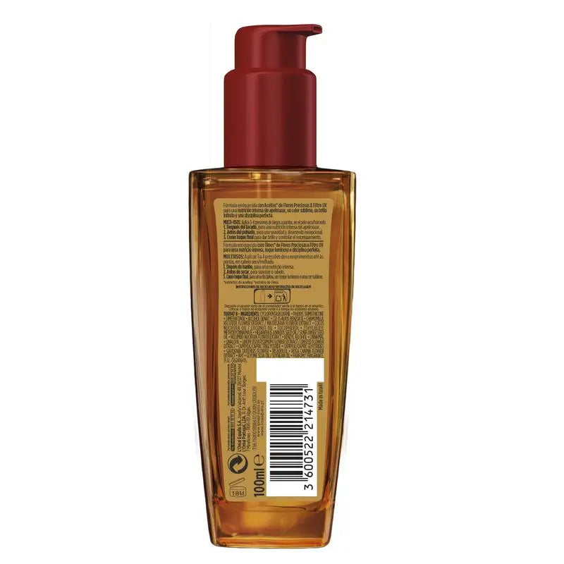 L'Oréal Paris Elvive Colour Live Extraordinary Oil, Traitement à usage universel pour les cheveux colorés 100Ml
