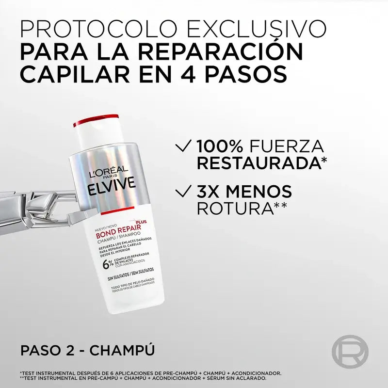 L'Oréal Paris Elvive Bond Repair Plus Shampooing Fortifiant, 200 ml
