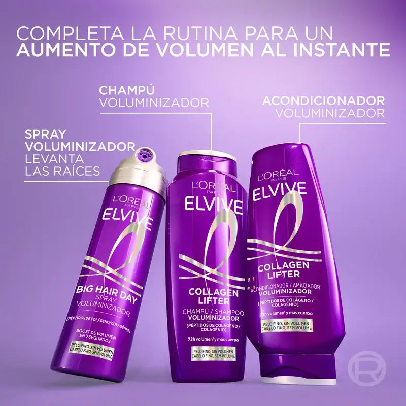 L'Oréal Paris Elvive Shampooing Volumisant, avec Peptides de Collagène, 700 ml