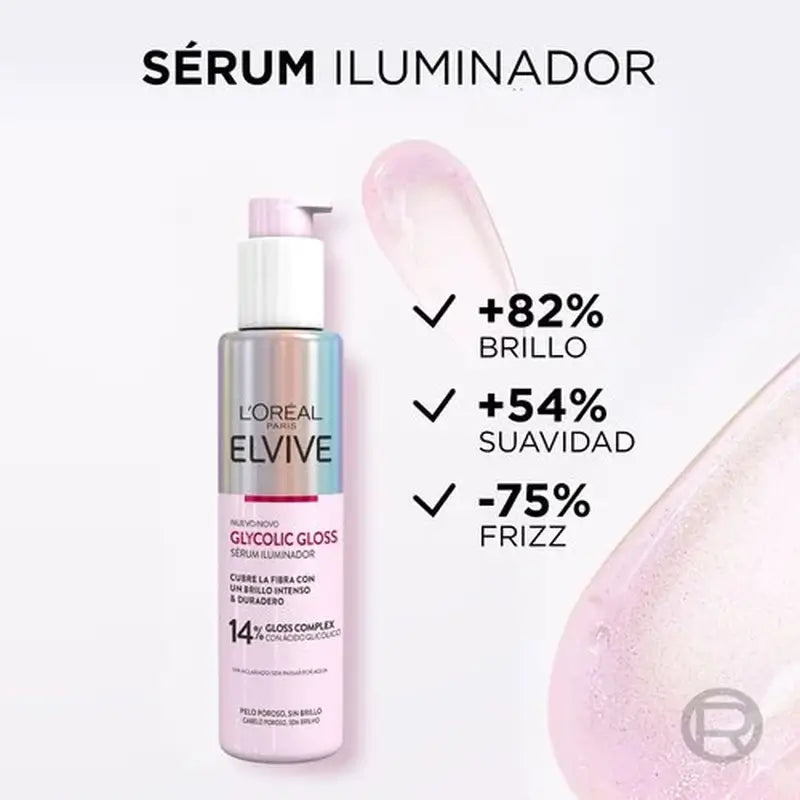 L'Oréal Paris Elvive Glycolic Gloss Serum avec acide glycolique Cheveux doux et brillants