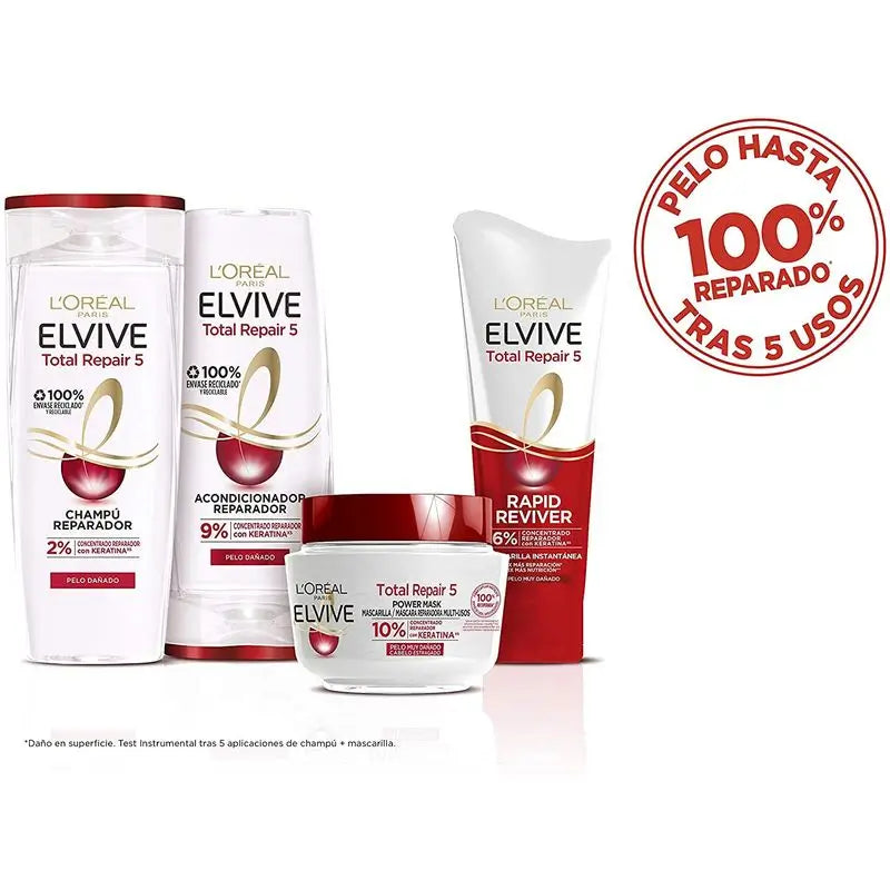 L'Oréal Paris Elvive Total Repair 5 Repair Shampooing pour cheveux abîmés 380 Ml