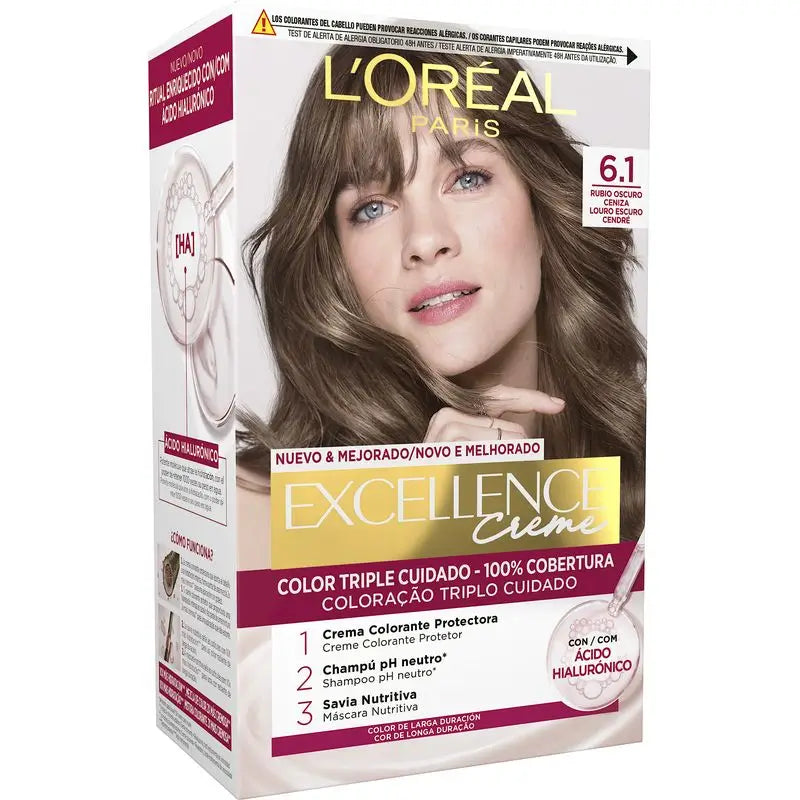 L'Oréal Paris Excellence Creme Permanent Colour - Shade 6.1 Dark Ash Blonde