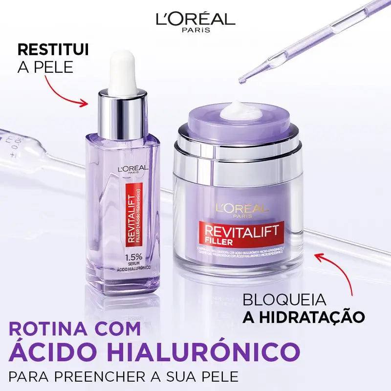 L'Oréal Paris Revitalift Filler Cream Gel : Acide Hyaluronique & 3 Céramides, Hydratation Intense