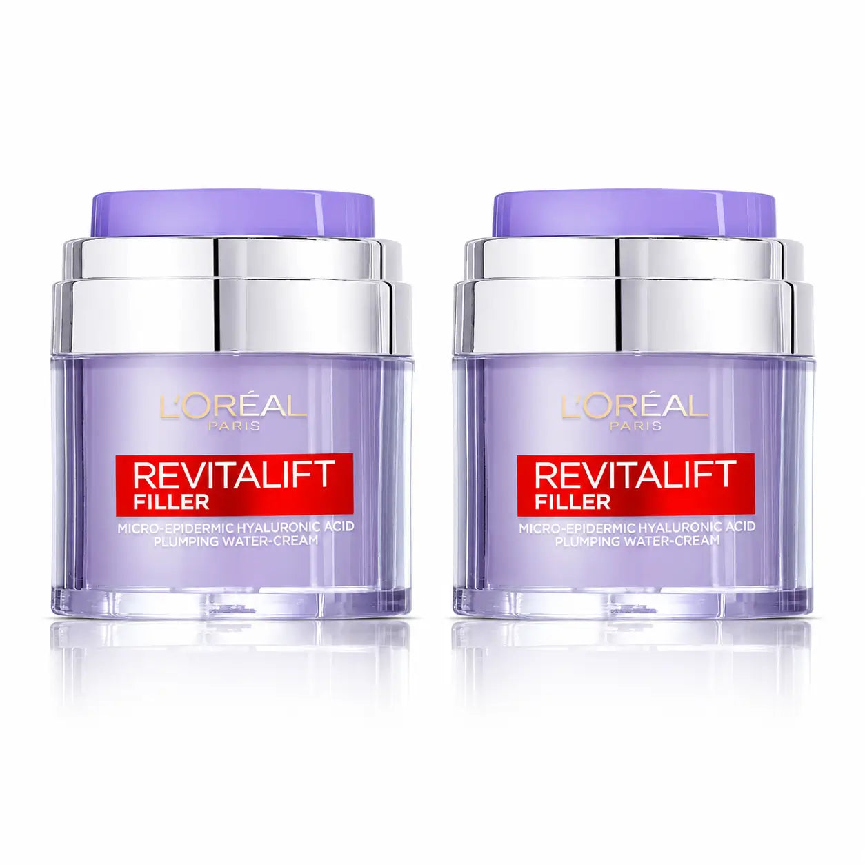 L'Oréal Paris Revitalift Filler Cream Gel : Hyaluronic Acid & 3 Ceramides, Intense Moisturising, pack 2