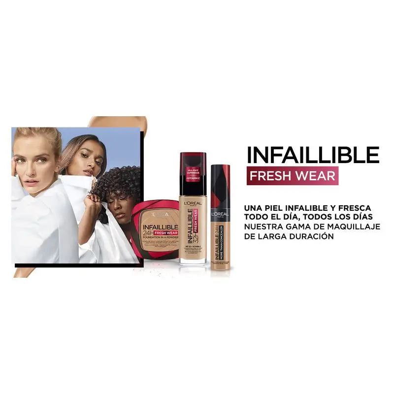 L'Oréal Paris Infallible 24H Poudre Compacte Matte Longue Durée Teinte 140 Beige Doré Pour Peaux Moyennes