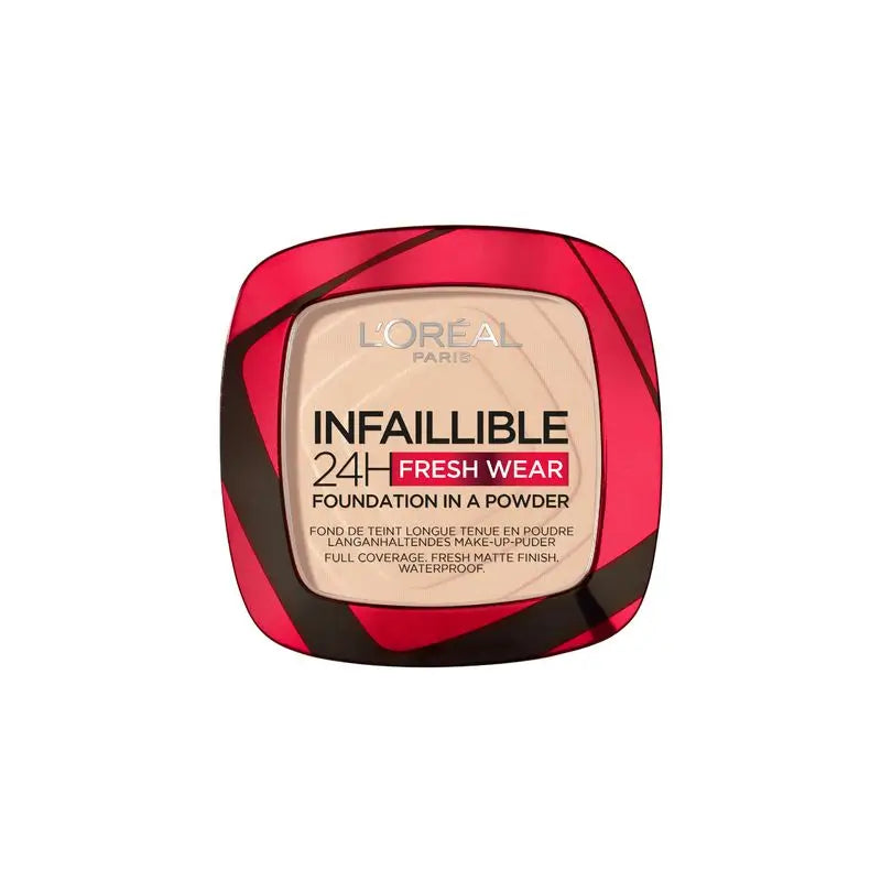 L'Oréal Paris Infallible 24H Long Lasting Matte Compact Powder Shade 20 Ivory pour les peaux moyennement foncées