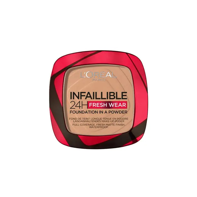L'Oréal Paris Infallible 24H Long Lasting Matte Compact Powder Shade 220 Sand Pour les peaux moyennement foncées