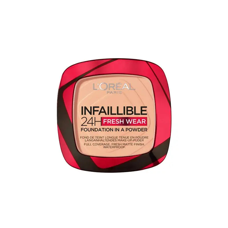 L'Oréal Paris Infallible 24H Long Lasting Matte Compact Powder Shade 245 Golden Honey Pour peaux moyennes