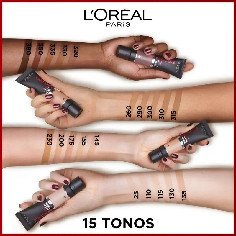L'Oréal Paris Infallible 32H Matte Cover Base High Coverage Matte Cover 115 30Ml Avec Niacinamide, Spf25, Résistant à l'eau