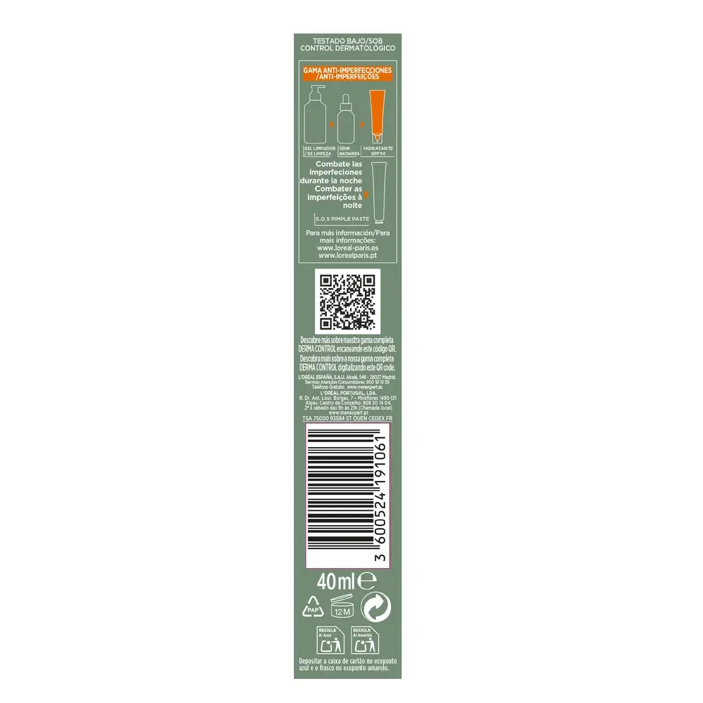 L'Oréal Paris Men Expert Derma Moisturiser Spf30, 40 ml