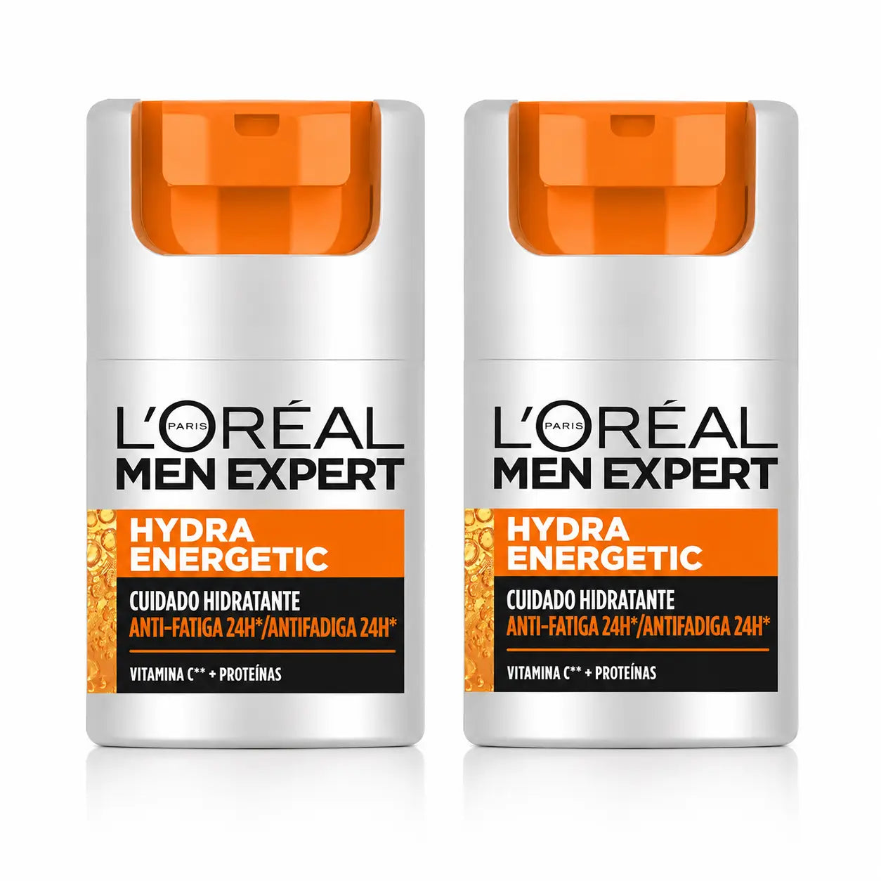 L'Oréal Paris Men Expert Hydra Energetic 24H Anti-Fatigue Crème Hydratante pour Homme Avec Vitamine C et Protéines - 50 Ml , pack 2