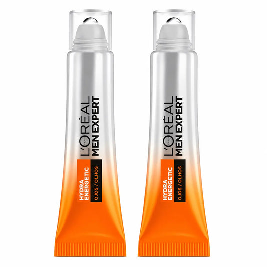 L'Oréal Paris Men Expert Hydra Energetic Roll-On Eyes Ice Effect Anti-Bags & Anti-Cernes Pour Homme - 10 Ml , pack 2