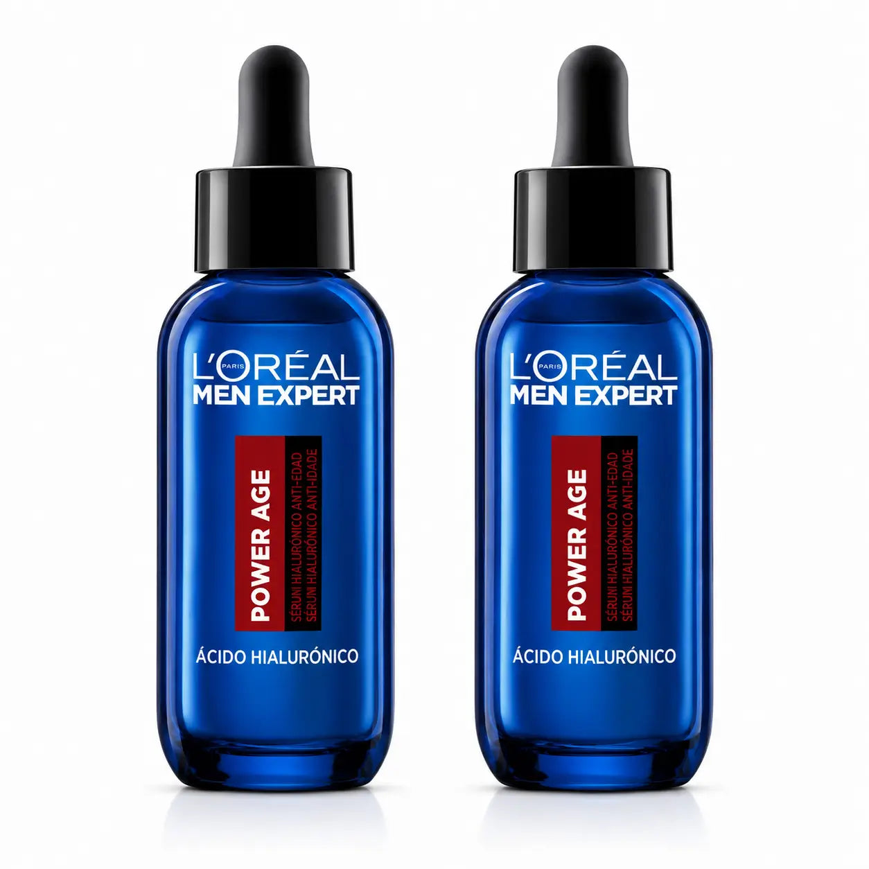 L'Oréal Paris Men Expert Power Age Serum : Anti-âge avec Acide Hyaluronique, Réducteur de Rides, pack 2