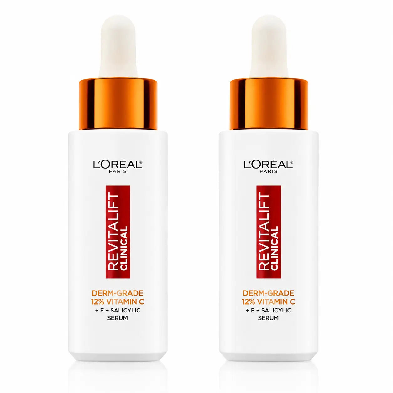 L'Oréal Paris Revitalift Clinical Serum [Wrinkle-Tone-Pores] Avec 12% de vitamine C pure + vitamine E + acide salicylique, pack 2