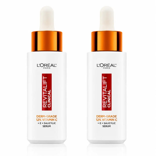 L'Oréal Paris Revitalift Clinical Serum [Wrinkle-Tone-Pores] Avec 12% de vitamine C pure + vitamine E + acide salicylique, pack 2