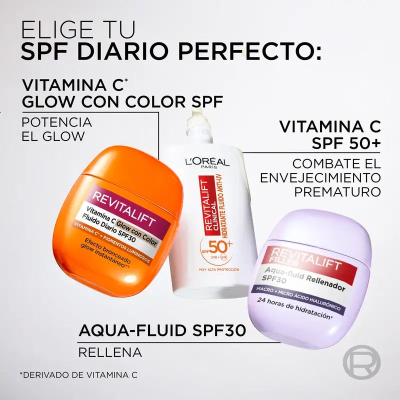 L'Oréal Paris Revitalift Clinical, Vitamine C Glow With Colour Daily Fluid Spf30, 40Ml