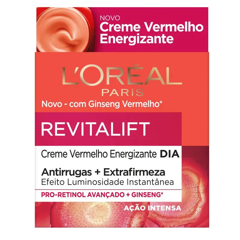 L'Oréal Paris Revitalift Crème de Jour Rouge Energisante - Au Ginseng Rouge - 50 Ml