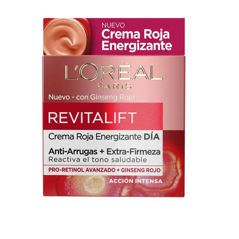 L'Oréal Paris Revitalift Crème de Jour Rouge Energisante - Au Ginseng Rouge - 50 Ml
