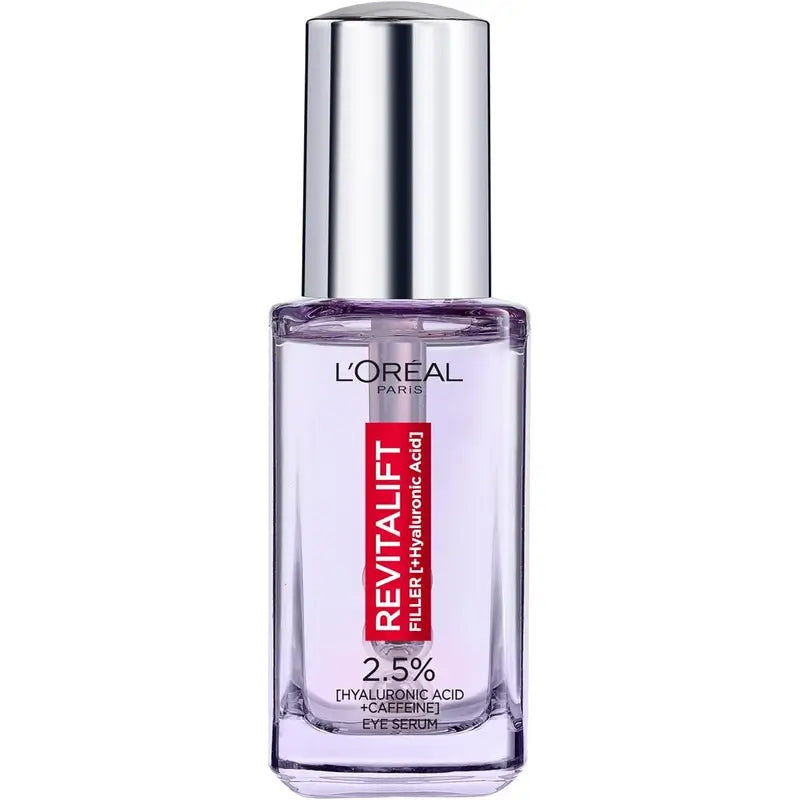 L'Oréal Paris Revitalift Filler Eye Serum : 2.5% Hyaluronic Acid & Caffeine, Triple Roll-On