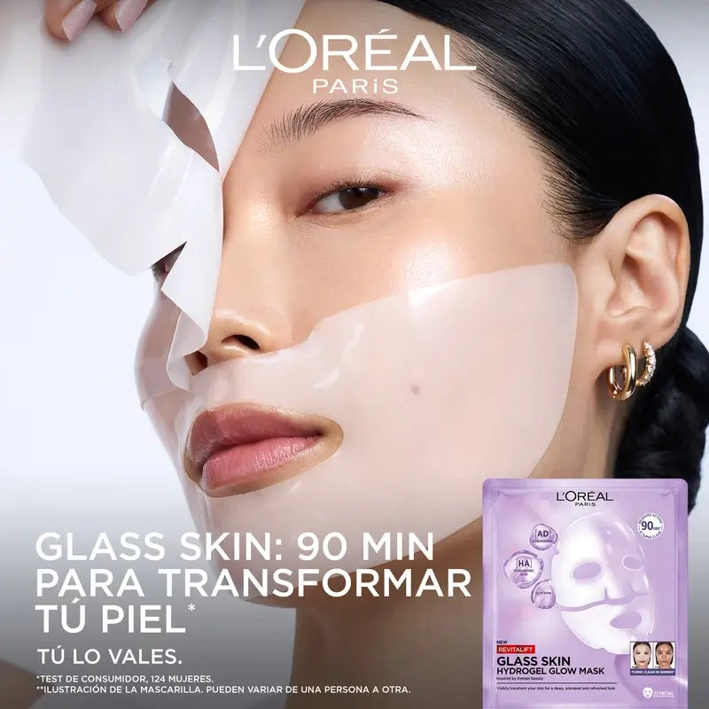 L'Oréal Paris Masque Tissue Revitalift Masque facial Hydrogel peau de verre, 1 unité
