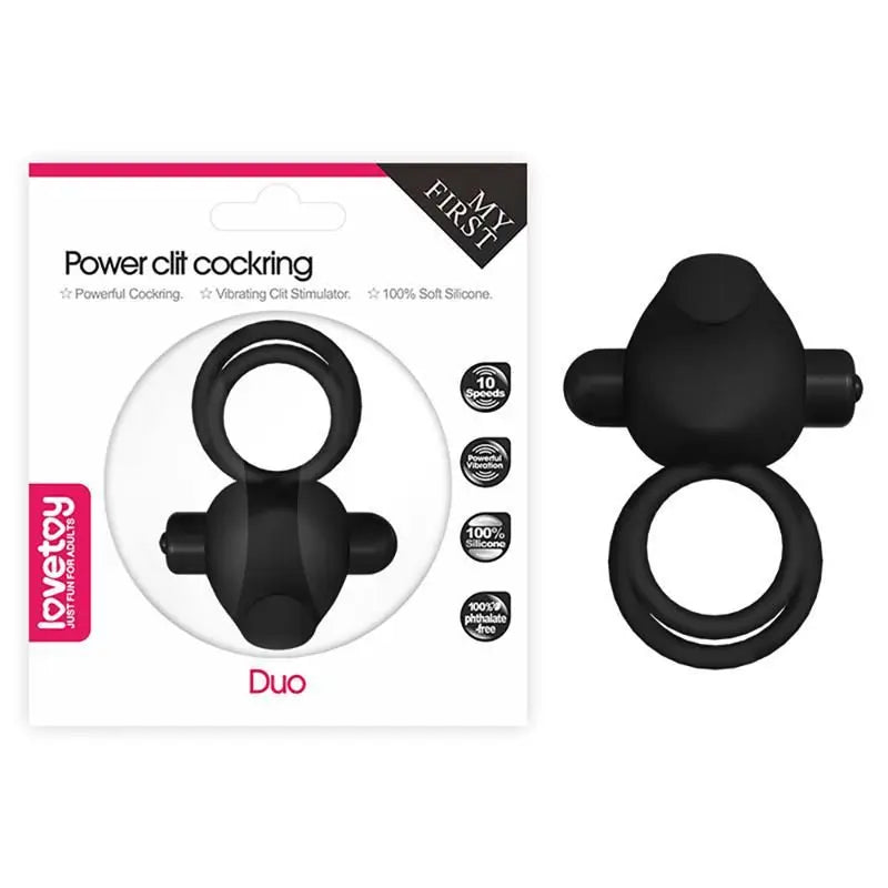 Lovetoy Power Clit Duo Double Anneau Vibrant Noir