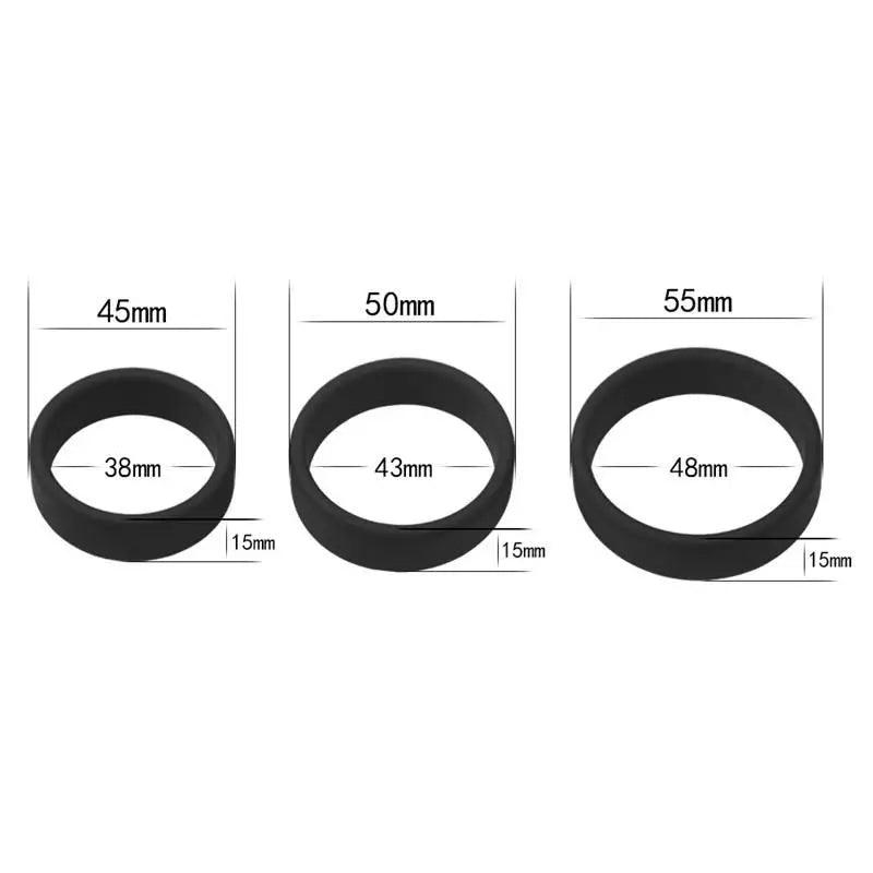 Lovetoy 3 Pack of 3 Black Power Ring Penis Rings