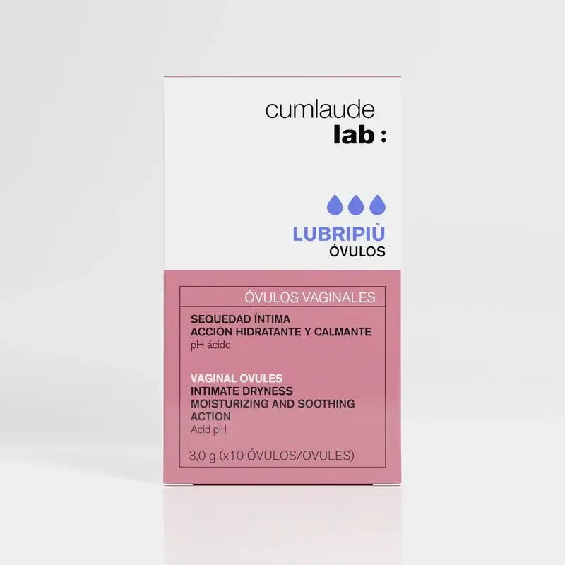 Cumlaude Lubripiu Lab Hydratation et apaisement des ovules vaginaux, 10 unités