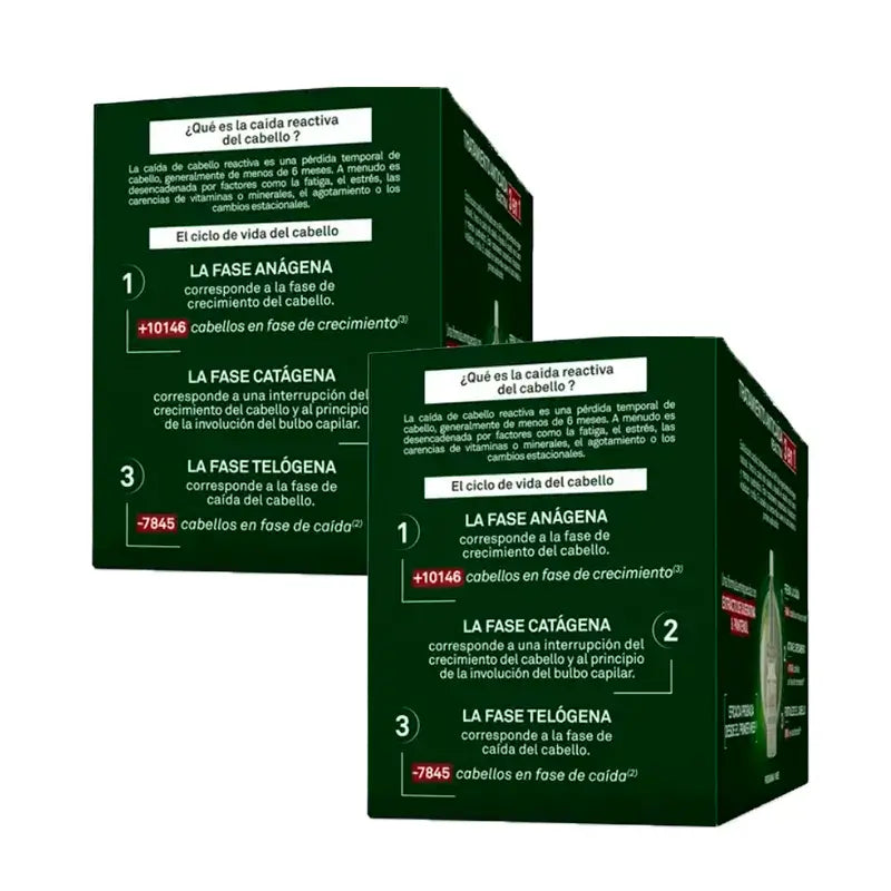 Luxeol Traitement anti-chute réactionnel 3 en 1, Pack 2 x 14 flacons de 7 ml