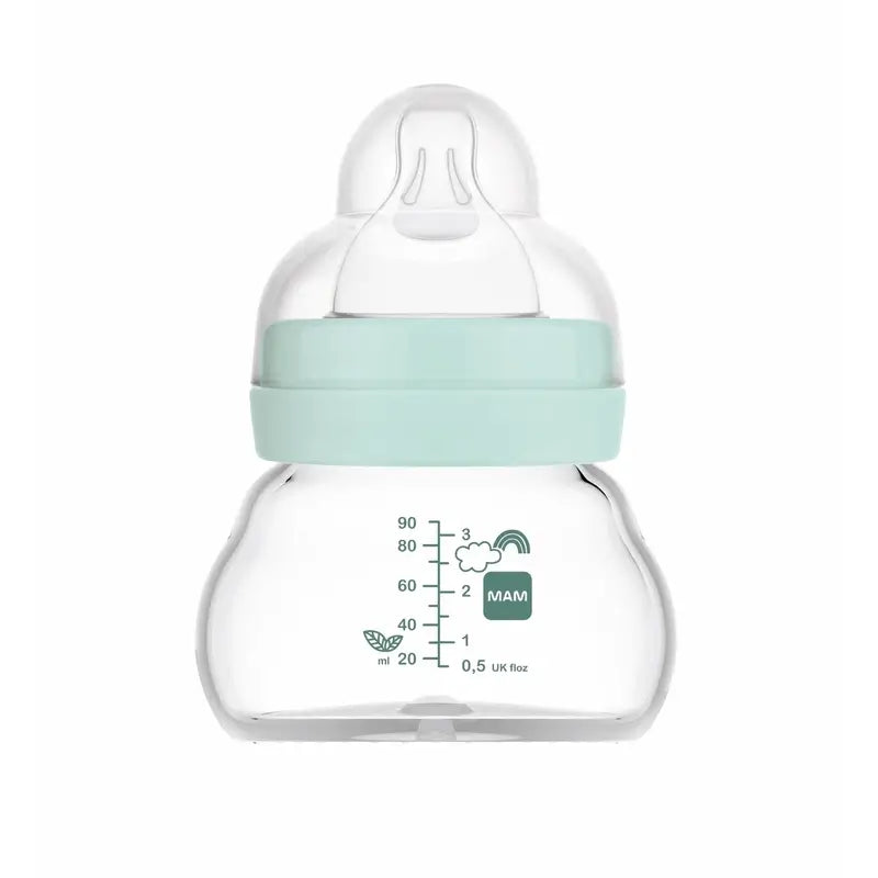 Mam Baby Biberon Crystal Feel Good Bleu mat, 90Ml