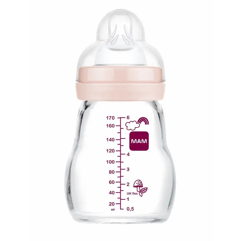 Biberon Mam Baby Crystal Feel Good Matt Pink, 170 ml