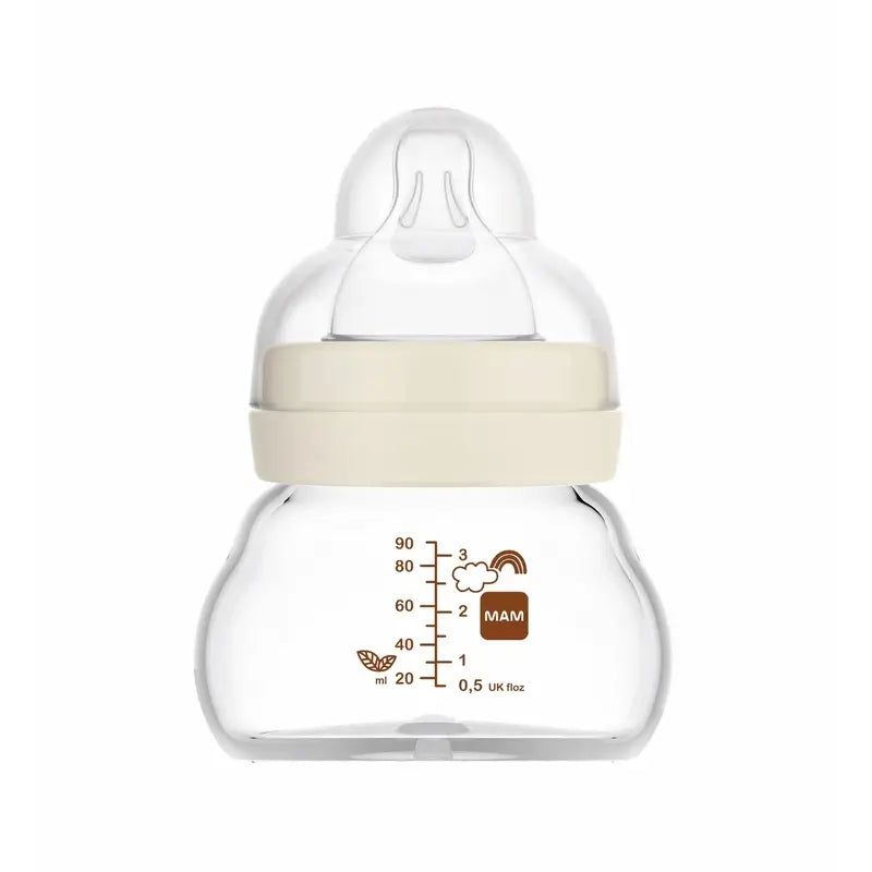 Mam Baby Biberon Crystal Feel Good Neutral Pink, 90 ml