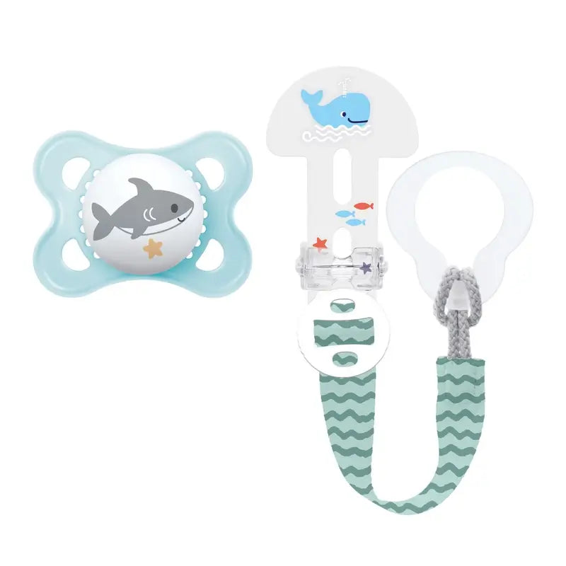 Mam Baby Clip It Clip With Silicone Clip With Pacifier Blue 2-6M