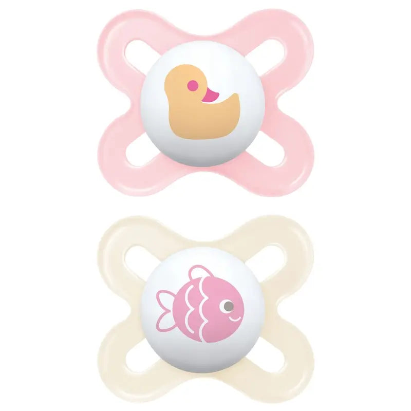 Mam Baby Soother Original Start Silicone Pastel Pink 0-2M, 2 Units