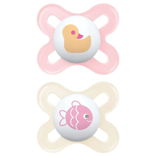 Mam Baby Soother Original Start Silicone Pastel Pink 0-2M, 2 Units