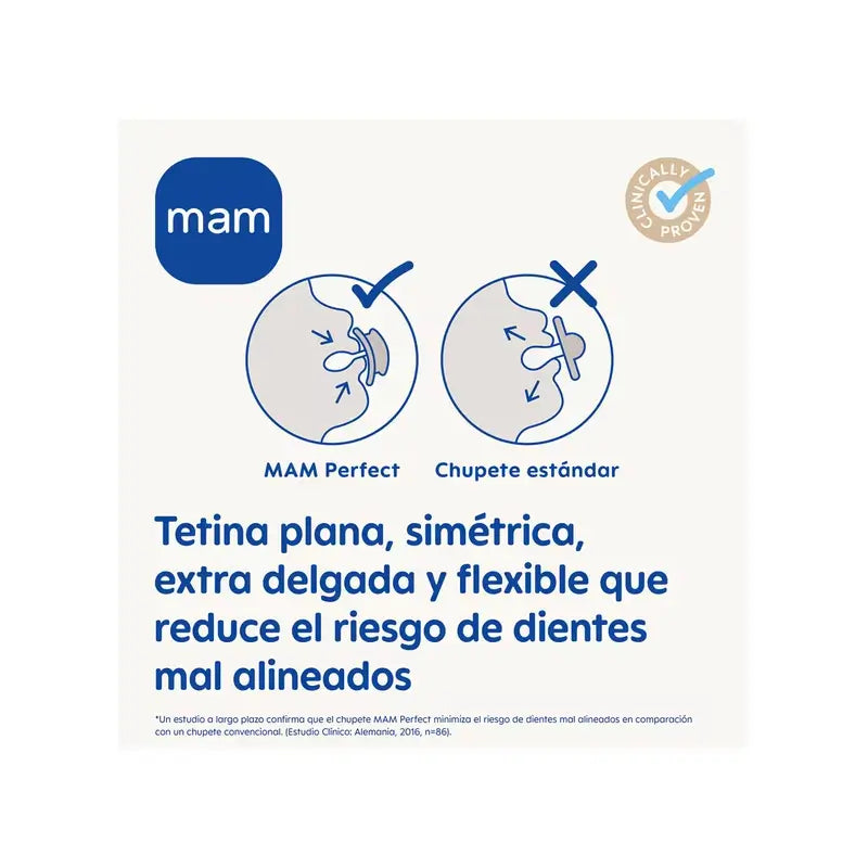 MAM Baby Soother Perfect 2-6 m Silicone Matt Blue