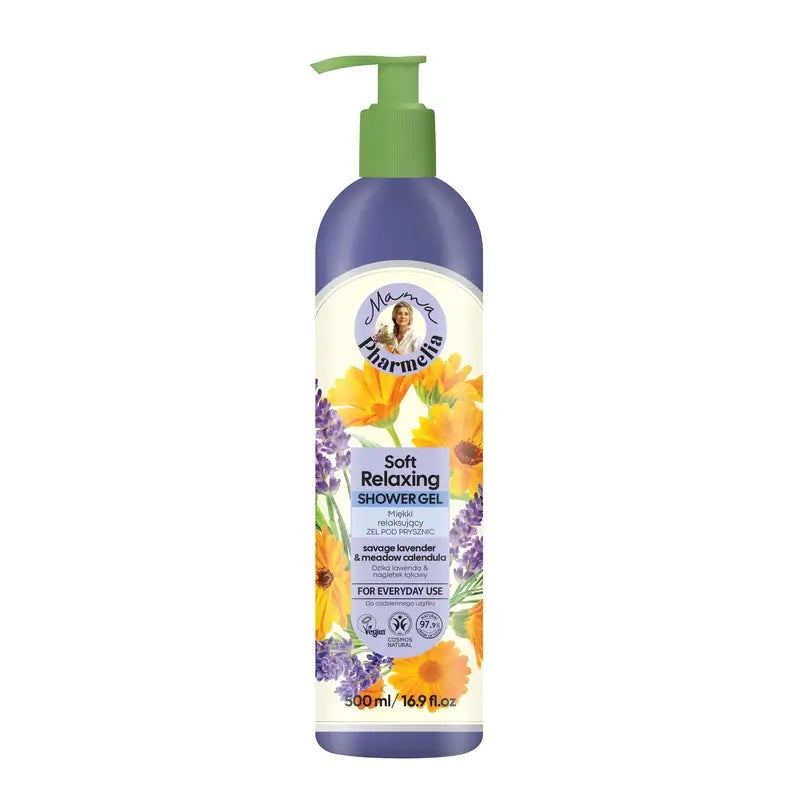 Mama Pharmelia Gentle & Relaxing Shower Gel With Wild Lavender & Meadow Marigold, 500 Ml